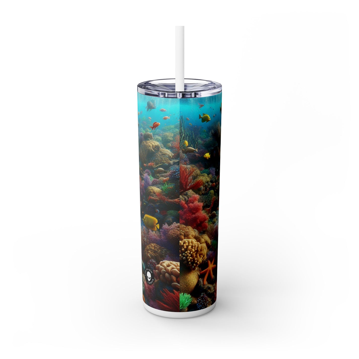 "Jeweled Depths: Discover the Hidden Treasure" - The Alien Maars® Skinny Tumbler with Straw 20oz