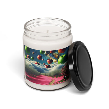 "Apple Sky and Pink Flower Carpet: A Surreal Landscape" - The Alien Scented Soy Candle 9oz