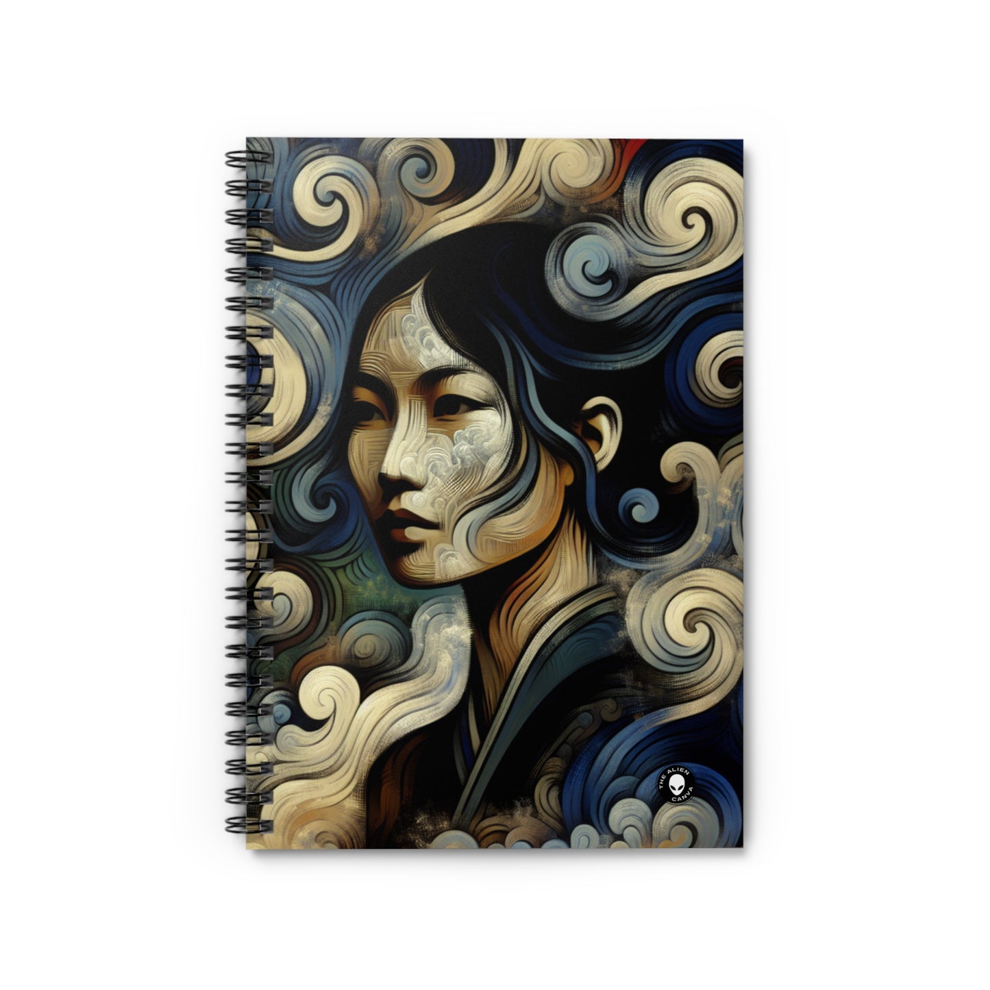 "Primitive Smoke: A Mystical Portrait." - The Alien Spiral Notebook (Ruled Line) Primitivism