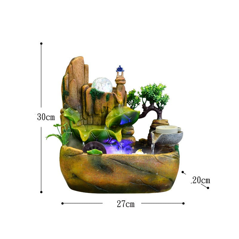 Rockery Feng Shui Wheel Zhaocai Fountain Living Room Indoor Desktop