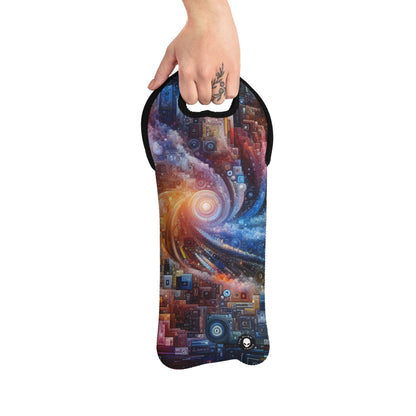 "Futuristic City Nights: A Dazzling Metropolis of Innovation and Imagination" - The Alien Wine Tote Bag Digital Art