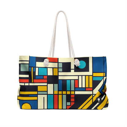 "Harmonious Balance: Neoplastic Exploration in Black, White, and Primary Colors" - The Alien Weekender Bag Neoplasticism