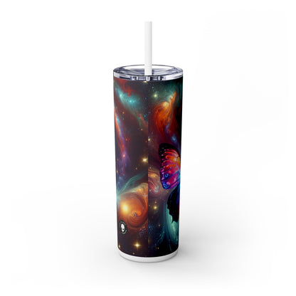 « Papillon Galactique : Un Spectacle Cosmique » - Le Verre Skinny Alien Maars® avec Paille 20oz