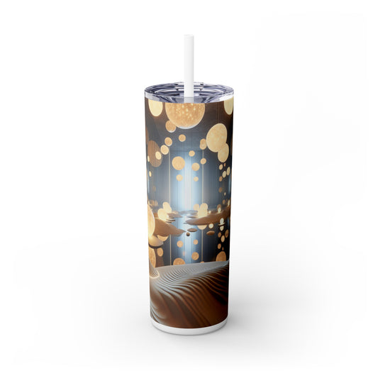"Temporal Reflections: An Interactive Art Installation on Time and Memory" - The Alien Maars® Skinny Tumbler with Straw 20oz Installation Art