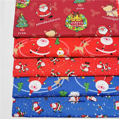 Red Santa Cotton Twill Cotton Cartoon Bed Clothing Fabric