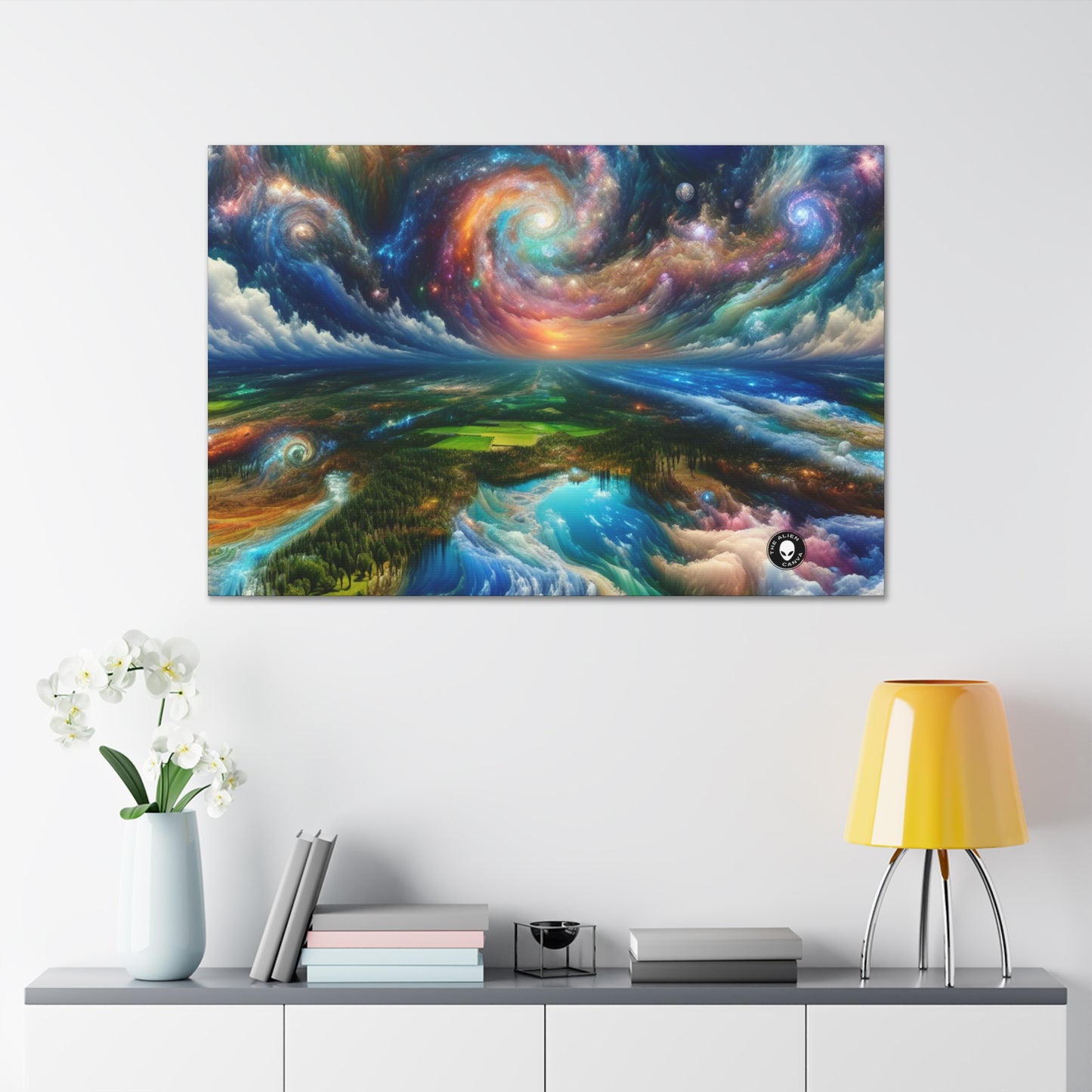 "Galactic Patchwork: A Surreal Landscape" - The Alien Canva