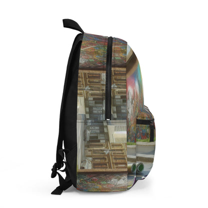 "Galactic Graffiti: Une fresque cosmique de Street Art" - The Alien Backpack Street Art