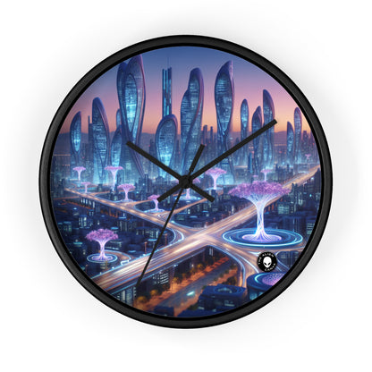 "City of Tomorrow: Nature and Technology Intertwined" - The Alien Wall Clock