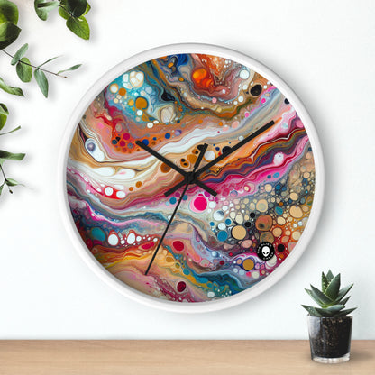 "Colores cósmicos: creación de un fascinante vertido acrílico inspirado en nebulosas celestes" - The Alien Wall Clock Acrylic Pouring