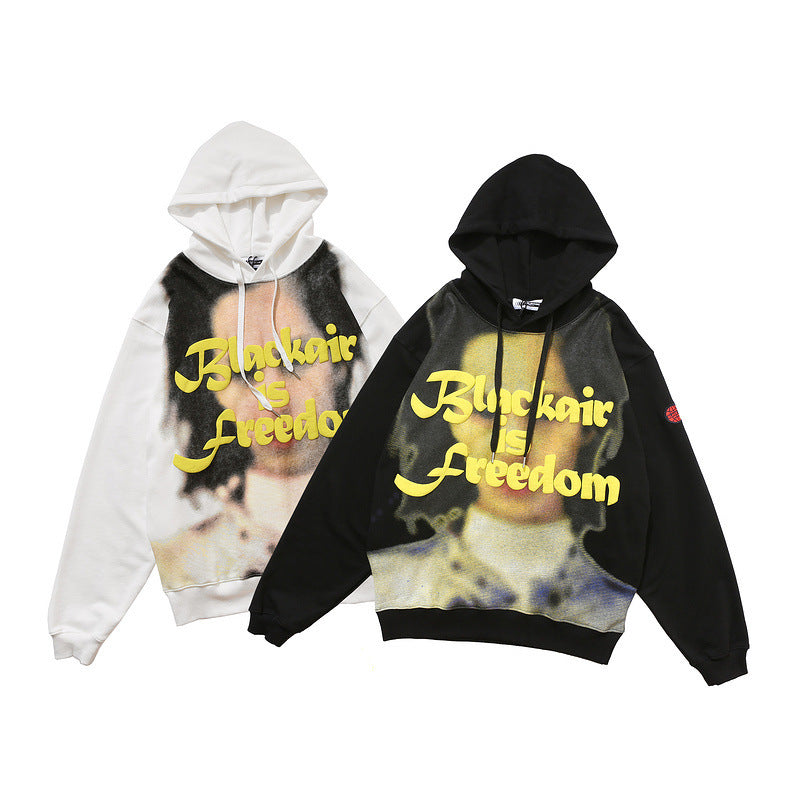 Printed graffiti foam print hoodie