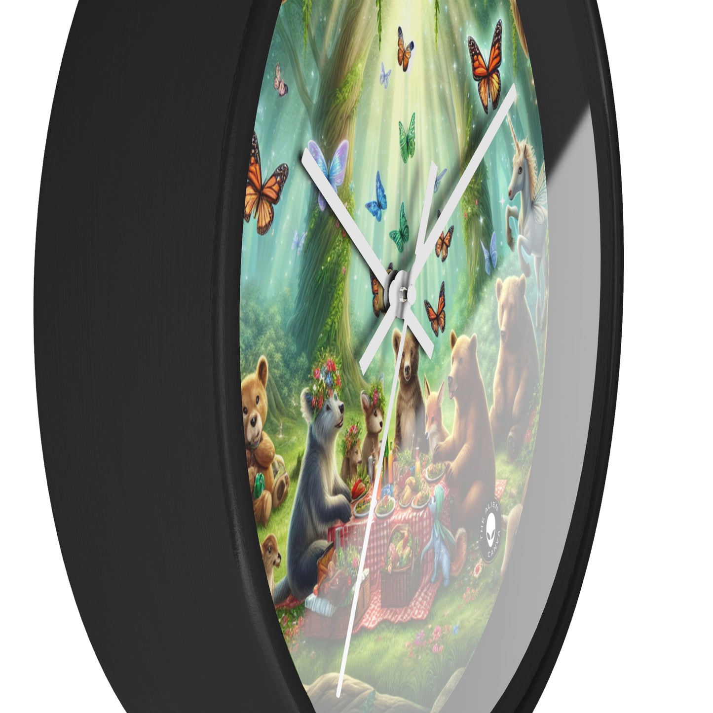 "Enchanted Forest Picnic" - The Alien Wall Clock