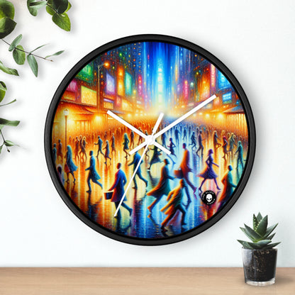 "Neon Nightscapes: A Symphony of City Chaos" - The Alien Wall Clock