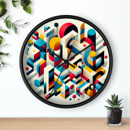 "Harmonious Balance: Geometric Abstract Art" - The Alien Wall Clock Geometric Abstraction