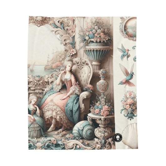 "Enchantment in Pastel Gardens: Rococo Fairy Princess" - The Alien Velveteen Plush Blanket Rococo