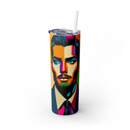 "Celebrity Pop Art Portrait" - The Alien Maars® Skinny Tumbler with Straw 20oz Pop Art Style