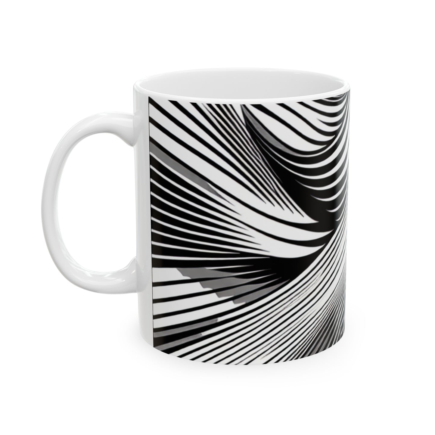 "Motion Embodied: Exploring Dynamic Illusion through Op Art" - The Alien Ceramic Mug 11oz Op Art