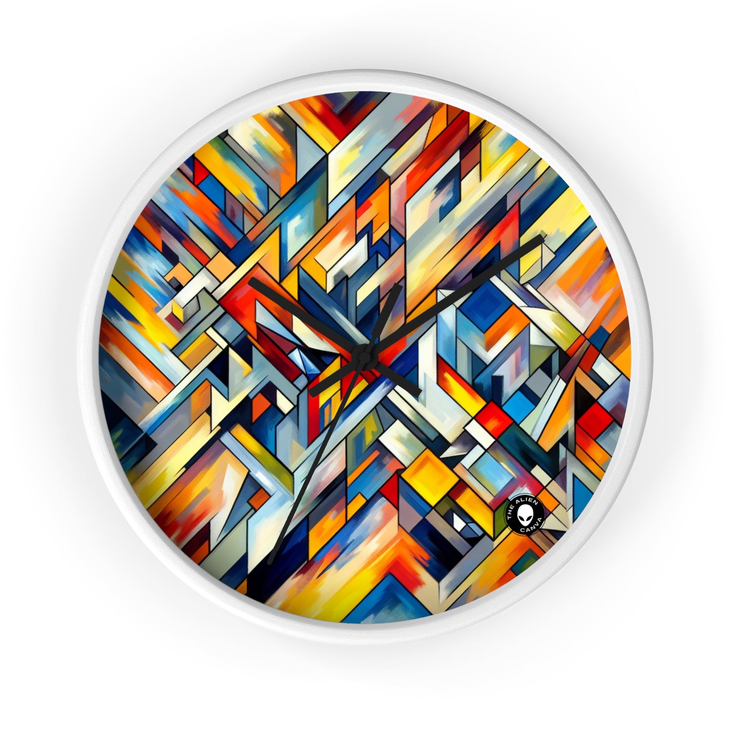 "Night Pulse: A Cubo-Futurist Cityscape" - The Alien Wall Clock Cubo-Futurism