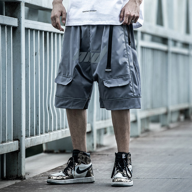 Reflective printed casual pants