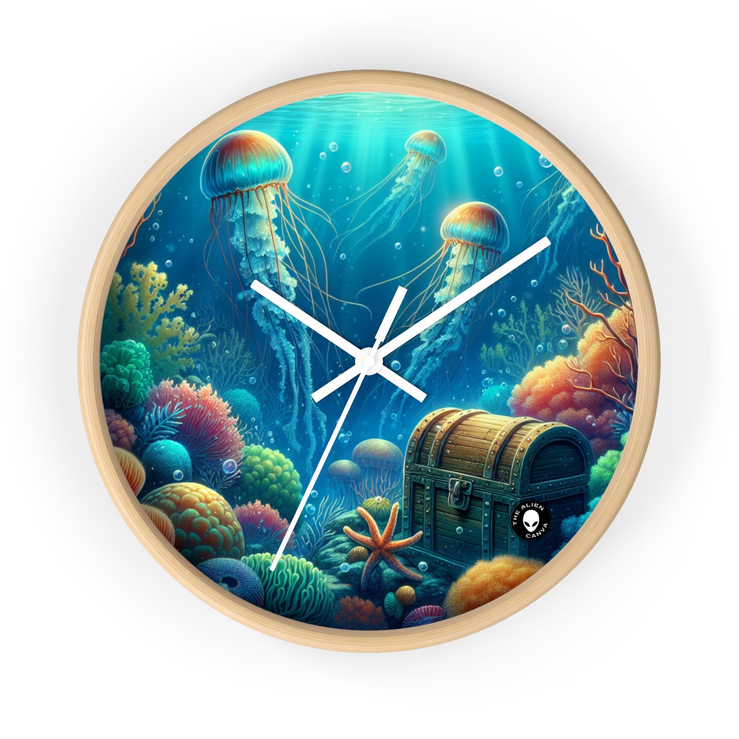 "Beneath the Waves: A Hidden Treasure" - The Alien Wall Clock