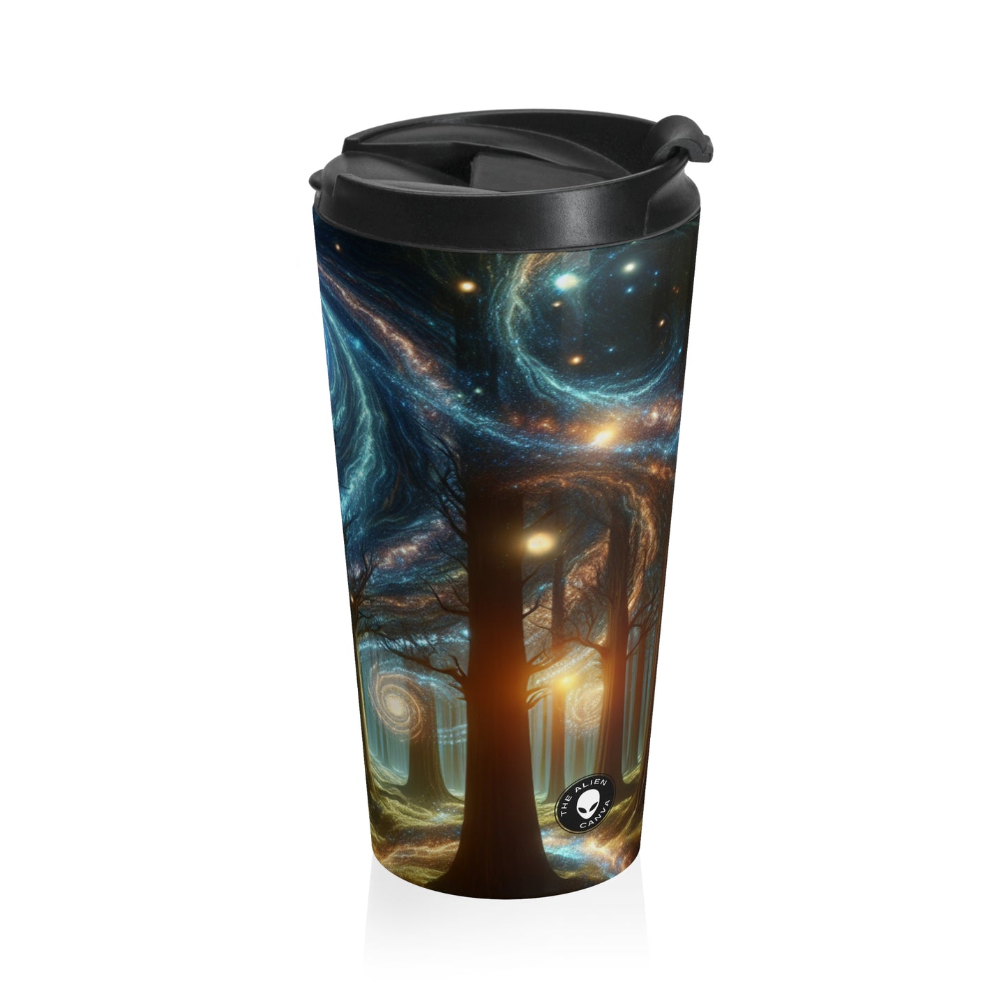 "Galactic Woods: A Celestial Dreamscape" - La tasse de voyage en acier inoxydable Alien