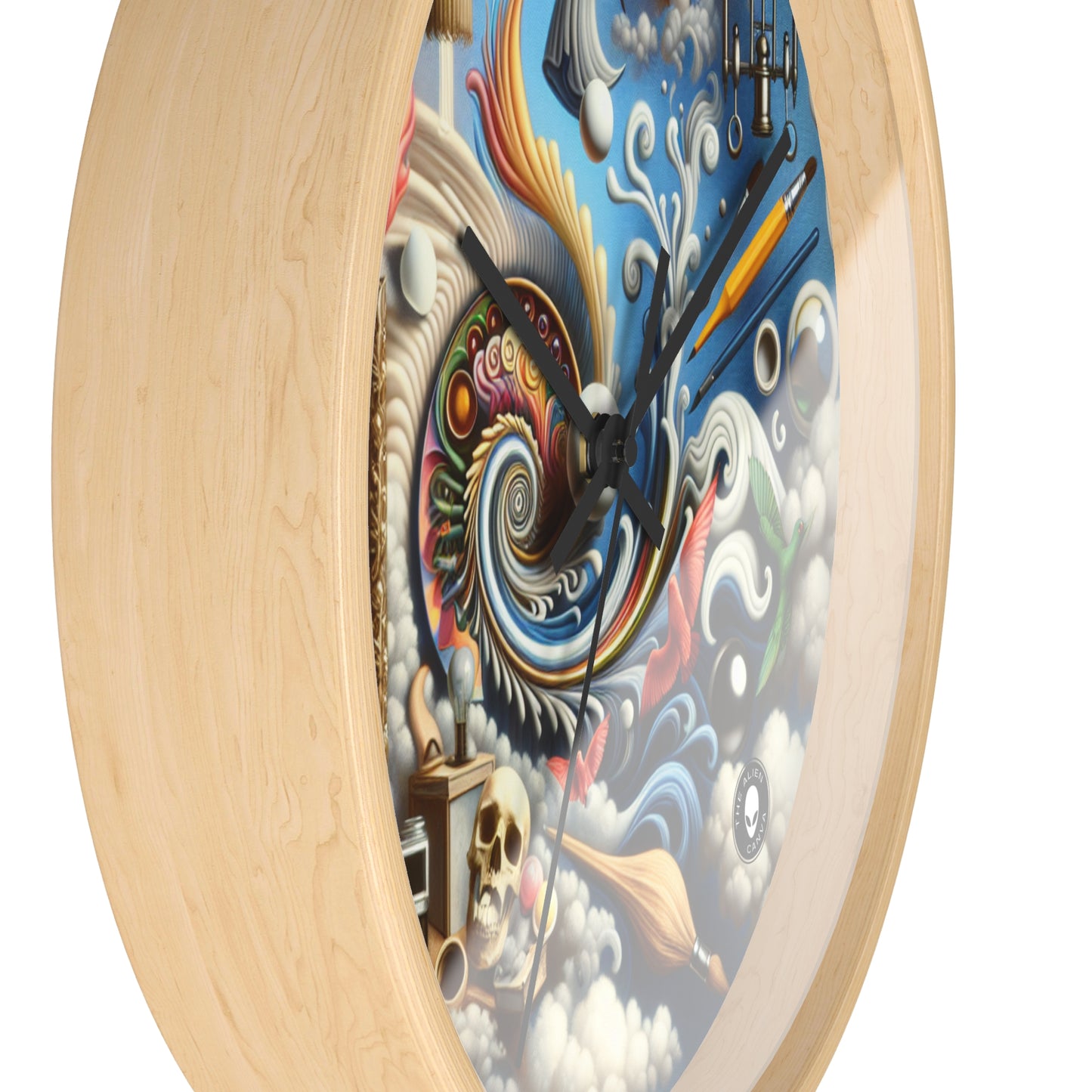 "Temporal Meltdown: Surreal Landscape" - The Alien Wall Clock Surrealism