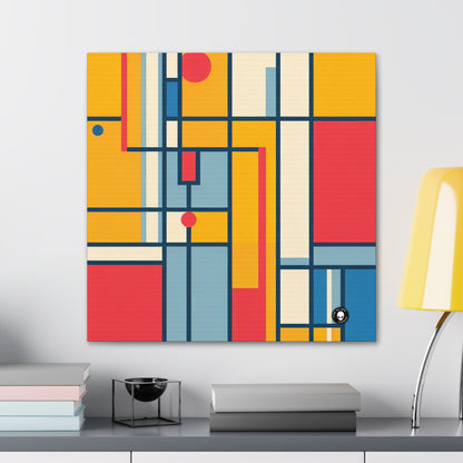 "De Stijl Grid: una composición de color minimalista" - The Alien Canva De Stijl