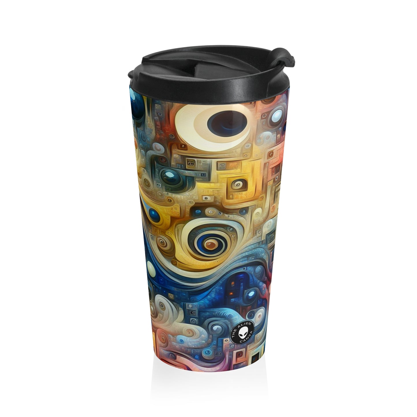 "The Timeless Garden: A Surreal Fusion of Nature and Time" - The Alien Stainless Steel Travel Mug Surrealism