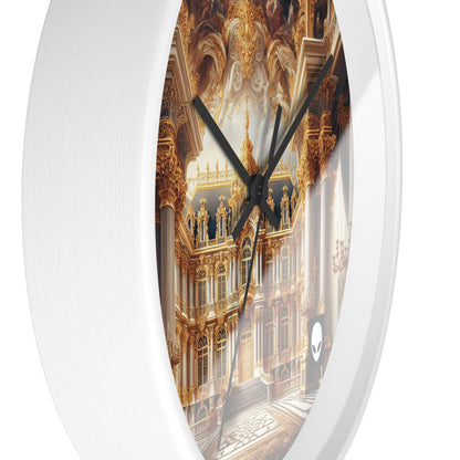 "Splendeur royale : un palais baroque plaqué or" - L'horloge murale Alien de style baroque