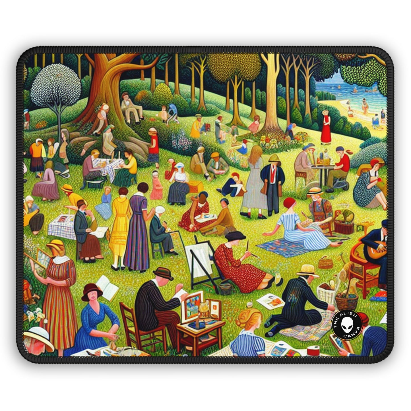 "Whimsical Village Delights" - The Alien Gaming Mouse Pad Arte ingenuo