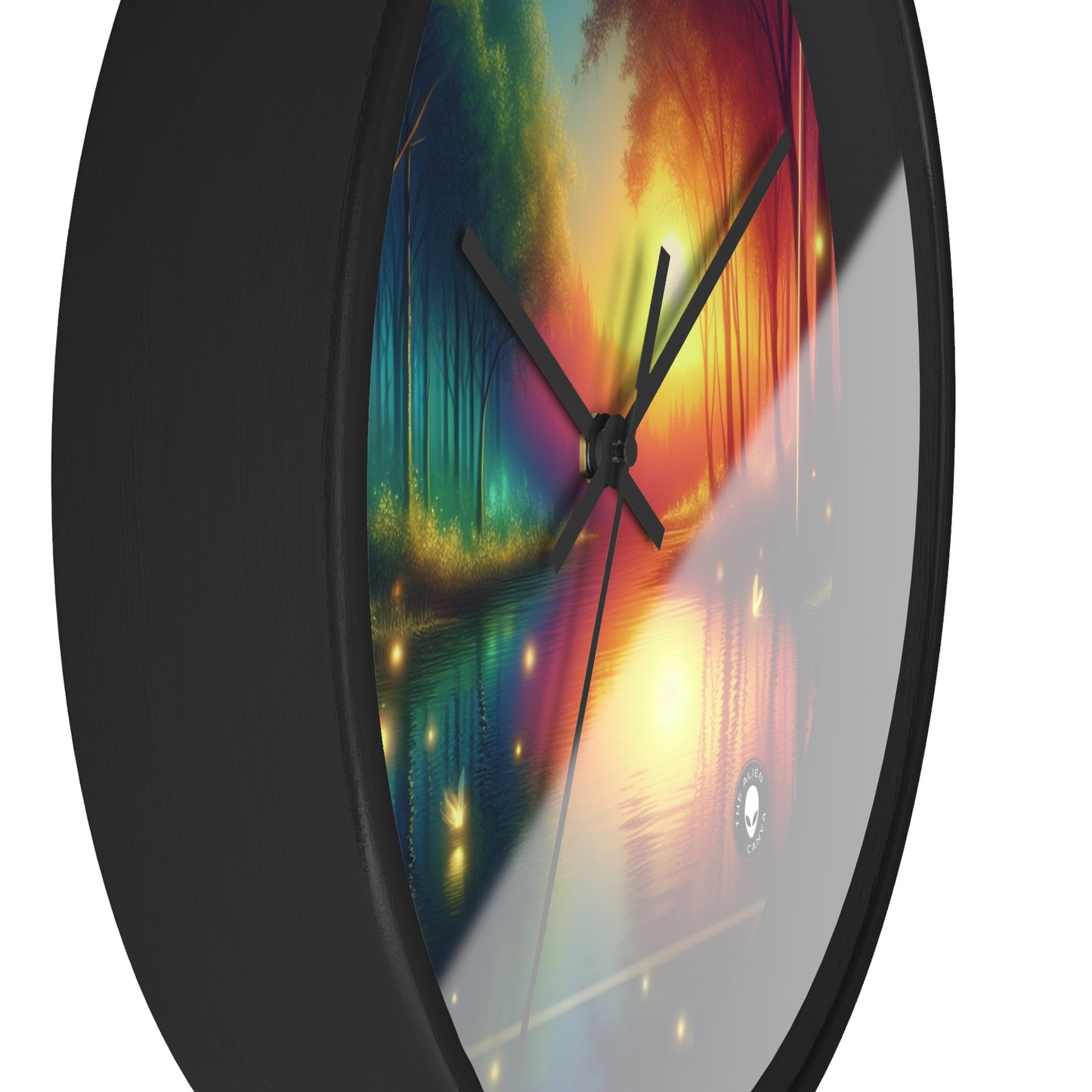 "Dusk Enchantment: A Magical Forest Scene" - The Alien Wall Clock