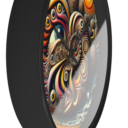 "Time Island's Dreamlike Dance" - The Alien Wall Clock Surrealism