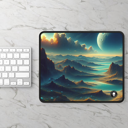 "Un Sueño Extraño: Un Mundo Desconocido en Detalle" - The Alien Gaming Mouse Pad planetas no descubiertos en estilo hiperrealista