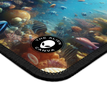 "Reef resplandeciente: un colorido país de las maravillas submarinas": la alfombrilla de ratón para juegos alienígena