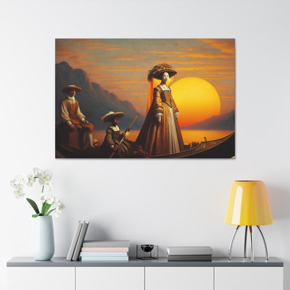 "Golden Twilight in the Italian Gondola" - The Alien Canva Renaissance Art Style