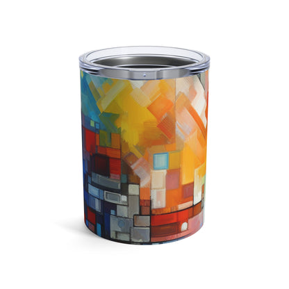 "Progrès optimiste : une œuvre d'art abstraite" - The Alien Tumbler 10oz Abstract Art