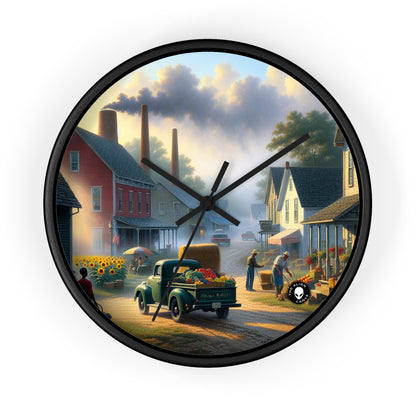 "Harvest Tranquility: A Midwest Farm Scene" - The Alien Wall Clock Regionalism