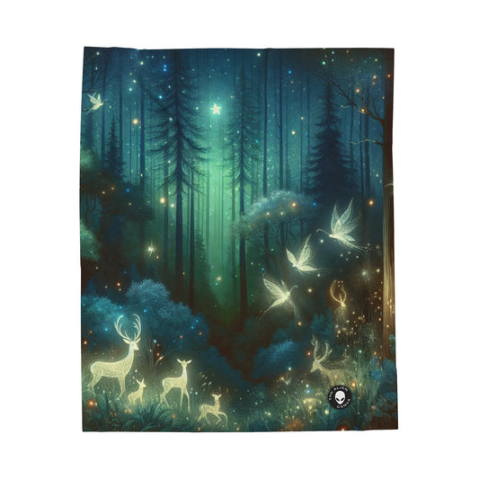 "Enchanted Night in the Whispering Woods" - The Alien Velveteen Plush Blanket