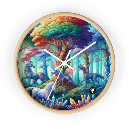 "Crystal Forest: Realm of Mythical Beings" - The Alien Wall Clock