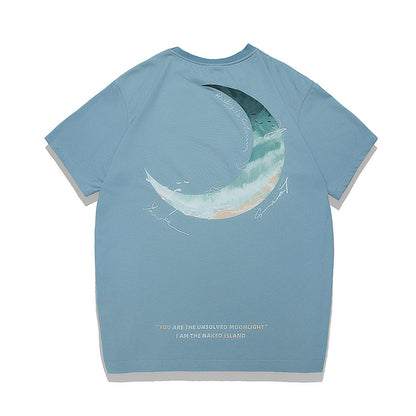 Moon Series Short Sleeve T-shirt Men