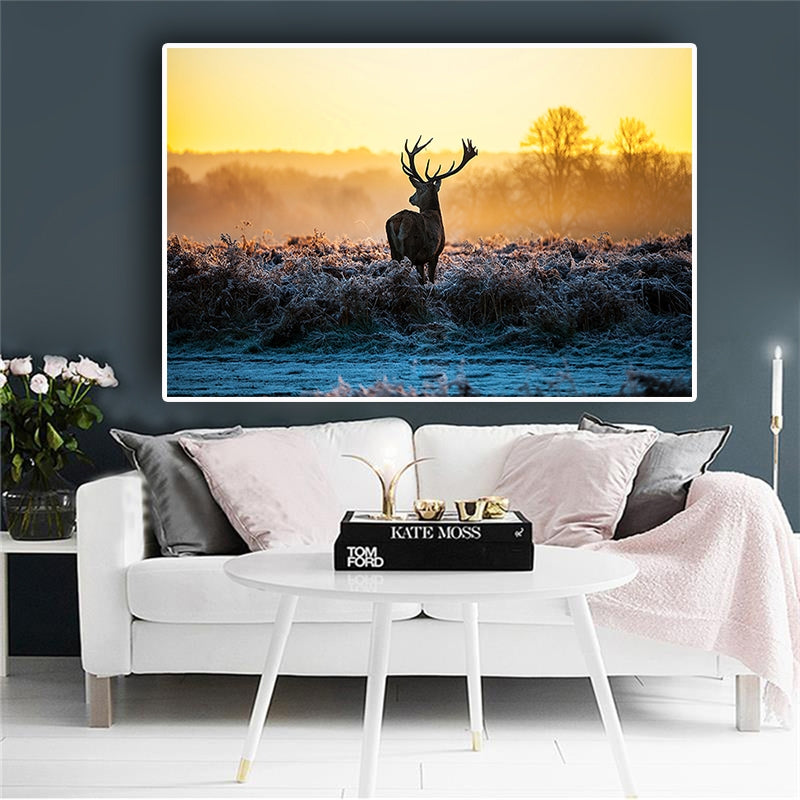 Accueil faune cerf affiche toile peinture