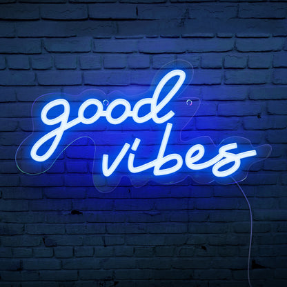 Neon Shape Good Vibes Luminous Word Acrylic