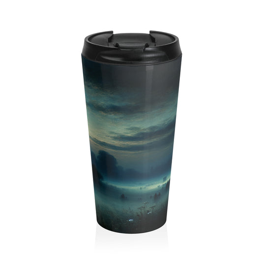 "Misty Twilight: A Tonalism Journey into Silent Serenity" - The Alien Stainless Steel Travel Mug Tonalism