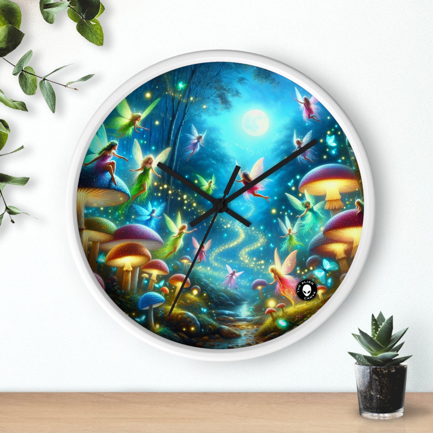 "Fairy Dance in the Glowing Forest" - The Alien Wall Clock