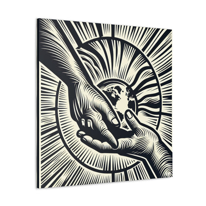 "Uniting Hands, Uniting Nations" - The Alien Canva Woodcut Printing Style