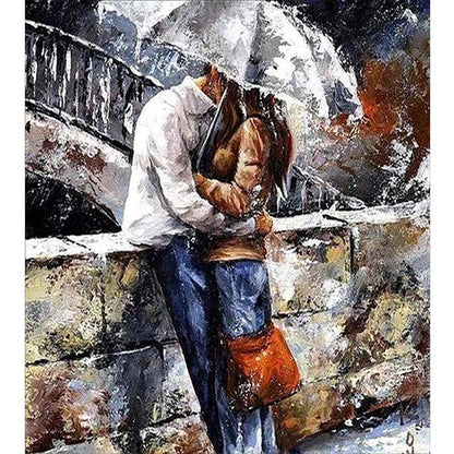 XXL 5D Diamond Painting - Kisses Under An Umbrella