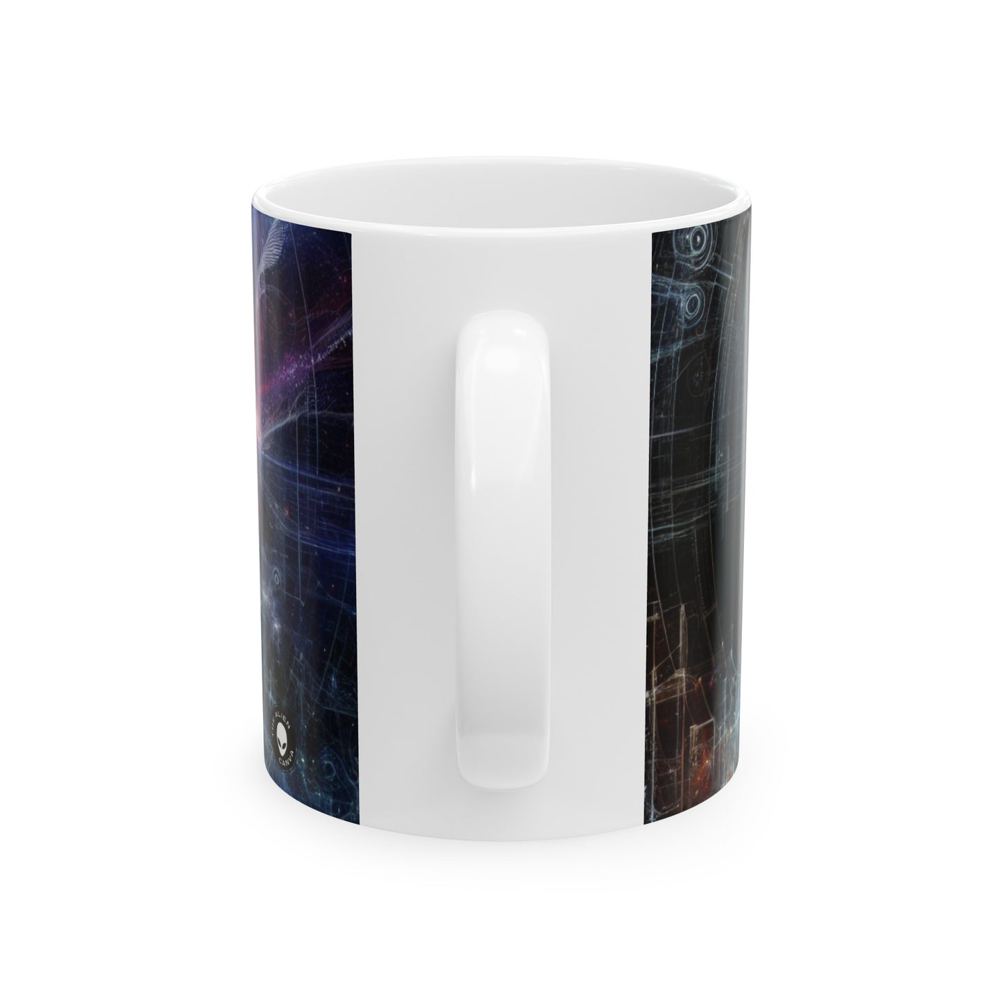 "Nature's Neon Metropolis: A Surreal Fusion of Technology and Greenery" - The Alien Ceramic Mug 11oz Digital Art