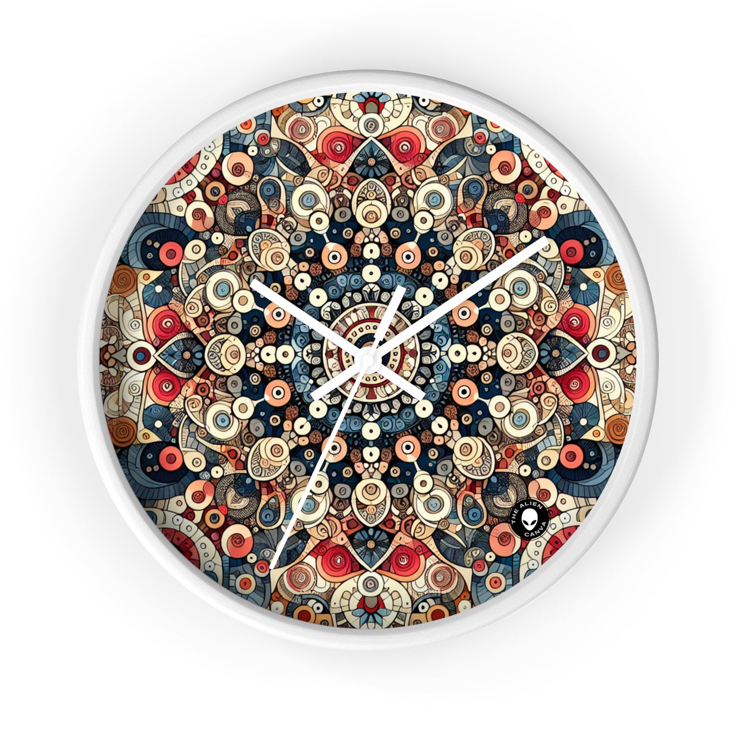 "La armonía de la naturaleza: arte floral del mandala" - El arte del patrón del reloj de pared alienígena