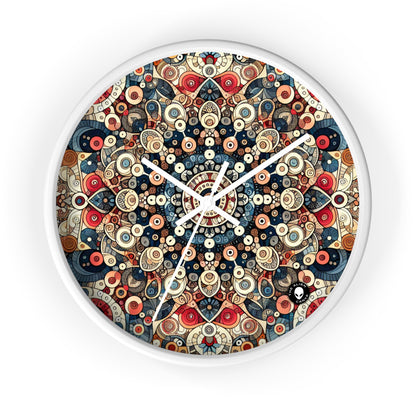 "La armonía de la naturaleza: arte floral del mandala" - El arte del patrón del reloj de pared alienígena