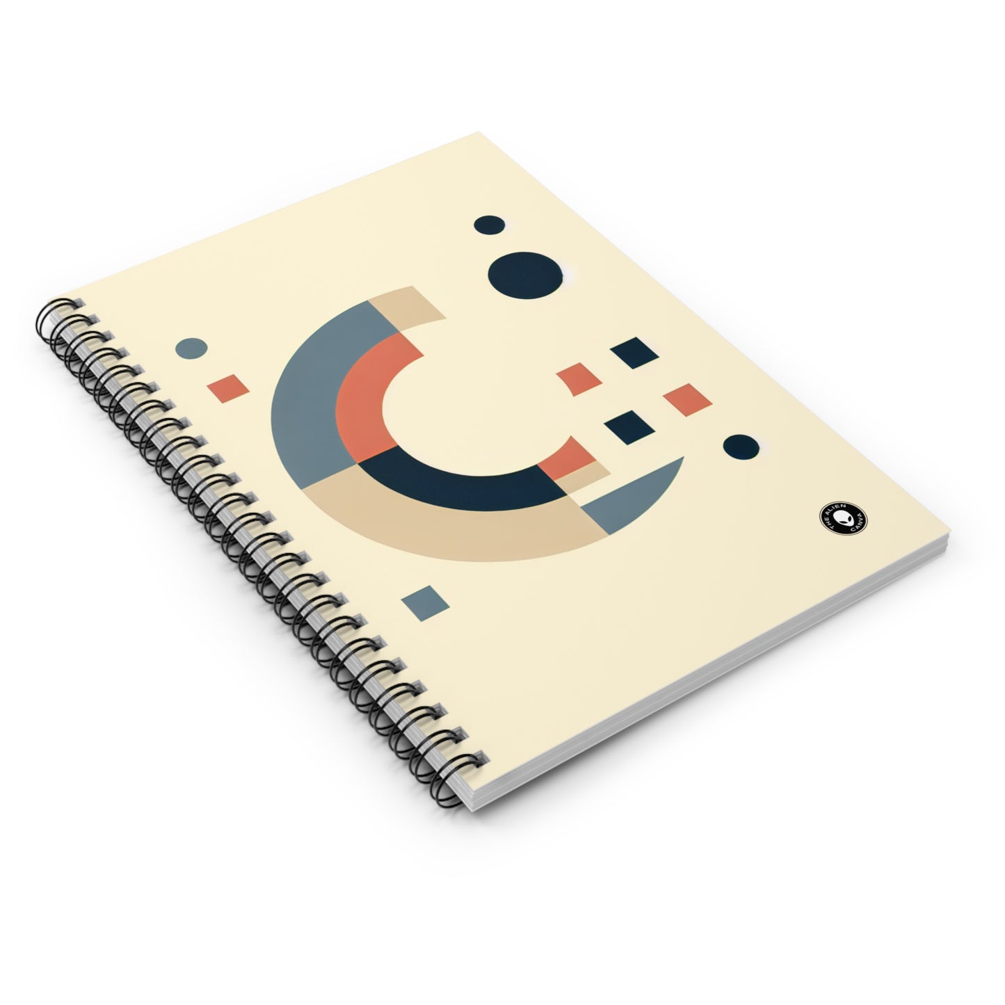 "Monochrome Shapes" - The Alien Spiral Notebook (Ruled Line) Minimalism