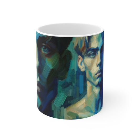 "Soothing Gaze" - The Alien Ceramic Mug 11oz Expressionism Style